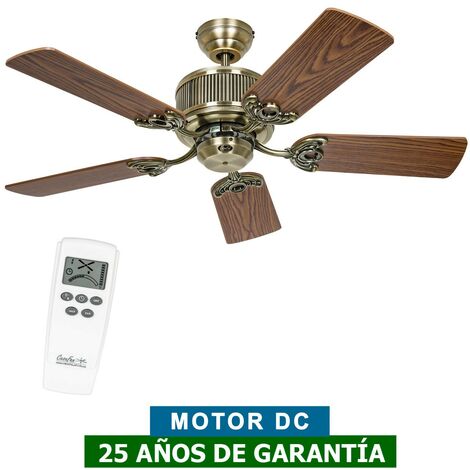 Ventilateur de plafond CasaFan 510380 ECO ELEMENTS 103cm chêne antique ou hêtre/laiton antique