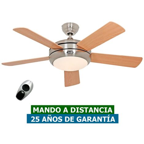 Ventilateur de plafond avec lumière CasaFan 9510560 TITANIUM 105cm hêtre ou pin/chrome satiné