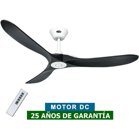Ventilateur De Plafond Casafan ECO AIRSCREW - Hélice 1520 Mm, 3 Pales Bois, 6 Vitesses, Télécommande - Noir Mat, Pour Pièces 28-40 M²