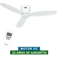 Casafan – Ventilateur de plafond 311283 112 cm – 4 pales blanches – Moteur DC silencieux – Fonction été/hiver – Installation sans barre