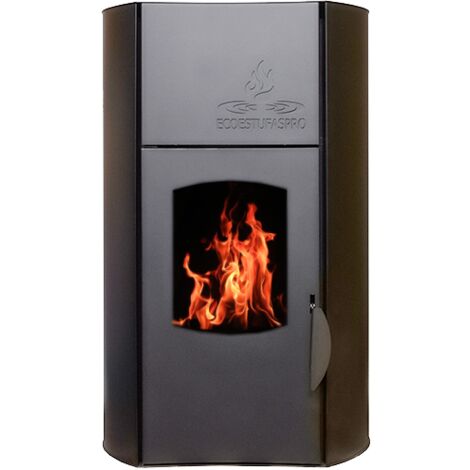 Hidroestufa de pellet Hydra 25 Negro, 25kW hasta 200m3