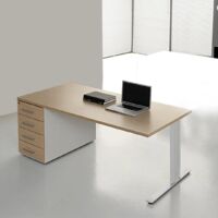 Scrivania da ufficio Globe Start Up - Rovere scuro, 140x80 140x80