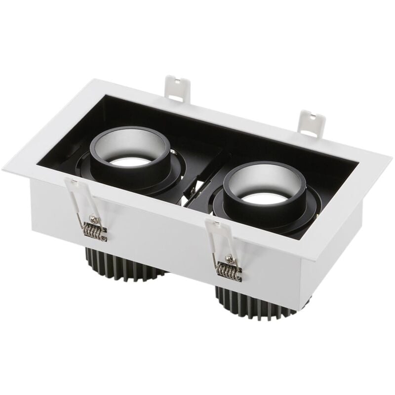 Incasso LED APOLLO antiriflesso nero con luce orientabile 2x10W luce calda