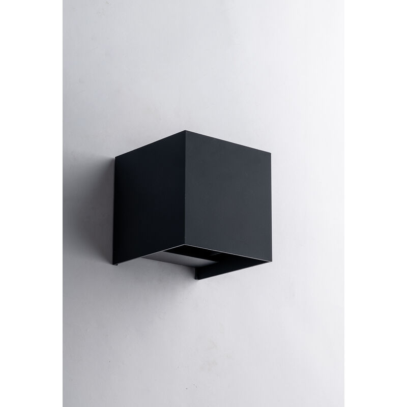 Applique LED biemissione da esterno 12x12 cm luce calda alluminio bianco