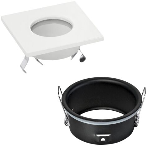 Porta Faretto In Gesso GU10 Da Incasso Quadrato + Vetro - Mondo Led