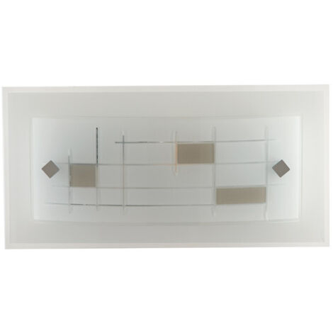"Applique MUSA in vetro bianco 30x15 cm." (1/4)