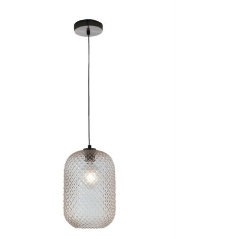 "Sospensione ASHFORD in vetro ambrato 150x20 cm."