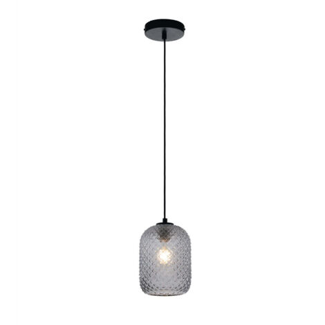 "Sospensione ASHFORD in vetro grigio 150x15 cm."