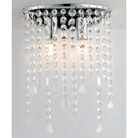 "Applique BREEZE in metallo cromato con pendenti in cristallo"
