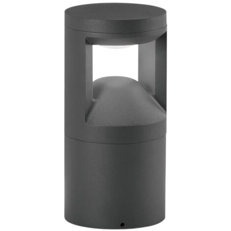 "Paletto LED WAMI in alluminio antracite 12W a luce calda e naturale 25 cm."