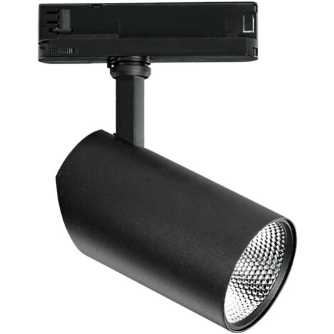 "Faro LED ACTION nero con adattatore trifase invisibile LED 42 W 4200 Lumen 4000K (luce naturale)"