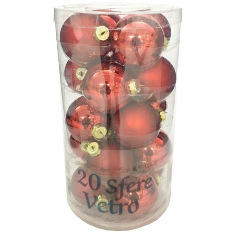 Set 20 sfere natalizie rosse 6 cm. (1/4)