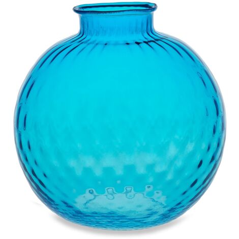 "Vaso artigianale SFERA BEVANDA in vetro di Murano turchese 20 cm"