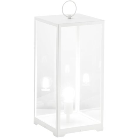 Lume per esterno MIRAGE in metallo bianco con diffusore in vetro (1/2)
