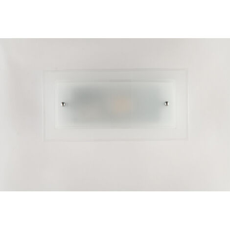 "Applique DRITTA CURVA in vetro bianco 30x15 cm."