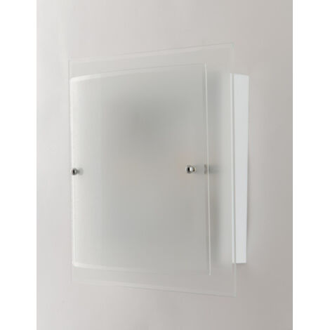 "Plafoniera DRITTA CURVA in vetro bianco 30x30 cm."