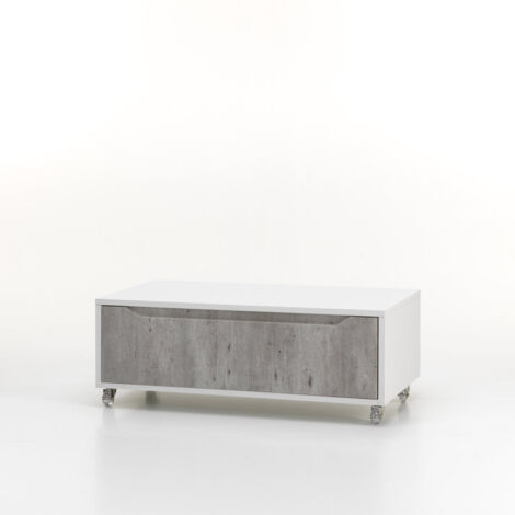 Cassettiera MONTGOMERY cemento in melaminico e legno (1/2)