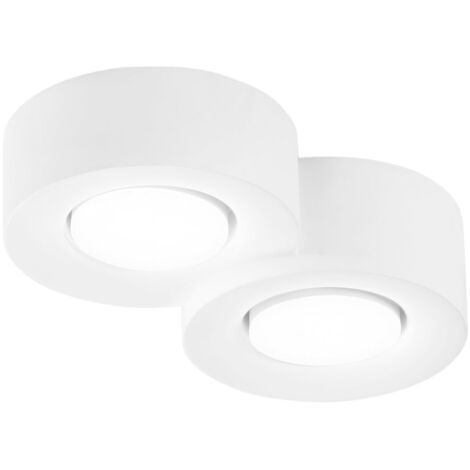 Plafoniera ATHEN rotonda in gesso verniciabile con due attacchi GX53 (1/2)