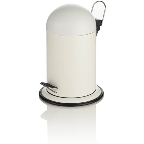 Medic Linics PP1321 – Pattumiera A Pedale Rotonda 3 Litri, Colore Bianco, In Acciaio Verniciato