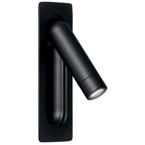 Applique LED DEFOE ad incasso in alluminio nero con punto luce estraibile e orientabile (1/2)