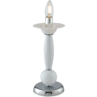 "Lampada da tavolo ESTEFAN in acrilico bianco stile candelabro"
