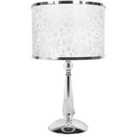 "Lume BOEME in metallo cromato e cristalli con paralume glitterato 62 cm."