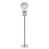 "Piantana LAMPADINA in alluminio cromato e diffusore in vetro"
