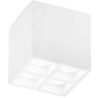 "Plafoniera componibile HAPIS in gesso bianco verniciabile 10.5x10.5x11 cm."