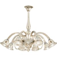 "Lampadario POSEIDON in vetro champagne con otto diffusori"