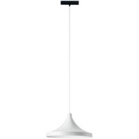 Sospensione binario DAVINCI 48V in alluminio bianco 18W luce naturale 4000K 38cm.