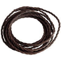 Cavo elettrico CLAY trecciato con rivestimento tessile marrone