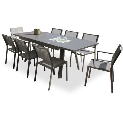 STOCKHOLM - Conjunto de comedor de jardín 8 plazas de aluminio - DCB GARDEN (1/5)