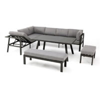 ANTALYA - Conjunto de comedor de jardín 9 plazas de aluminio - DCB GARDEN