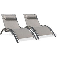 CL76 - Lote de 2 tumbonas de aluminio y lona plastificada - DCB GARDEN