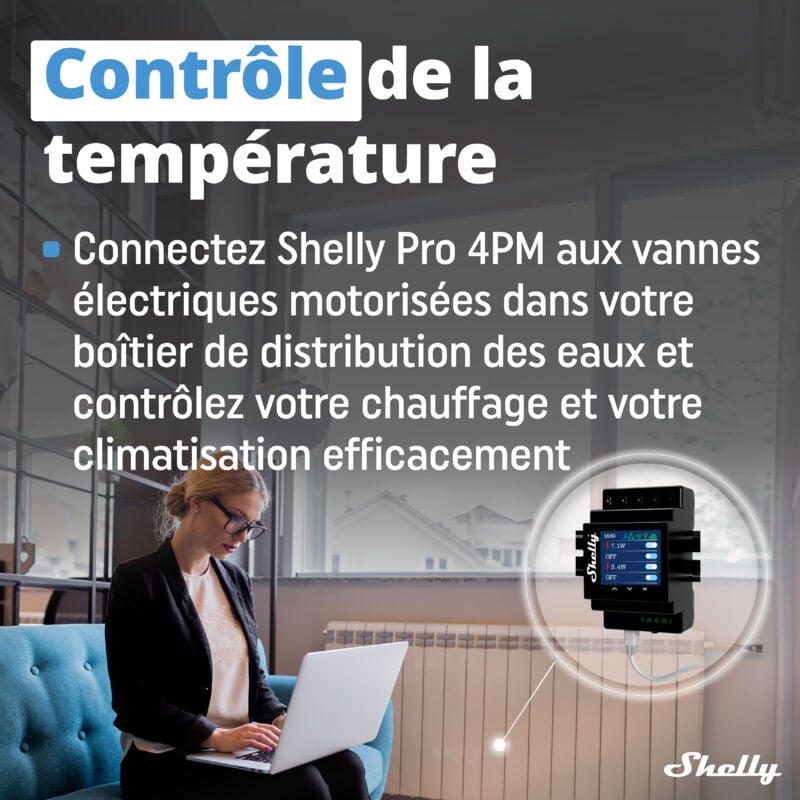 Shelly - Contacteur Wifi 4 sorties 16A - SHELLYPRO4PM - Module - LDLC