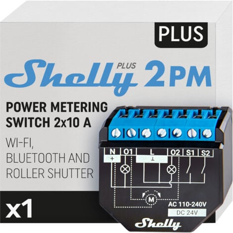 Shelly EM - Micromodule WiFi de mesure de consommation et production avec 2  entrées pour pinces ampéremètriques
