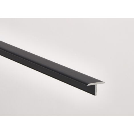 Profilé de finition aluminium 15x2500mm – Couleur noir mat – Pour joints de carrelage intérieur et extérieur – Finition esthétique – Emac - Mate-90