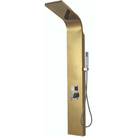 Colonna doccia idromassaggio in alluminio H140 cm Colore Gold