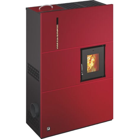STUFA A PELLET ERMETICA SALVASPAZIO ROSSA TIDE 7.5 kW - MADE IN ITALY - 4 STELLE