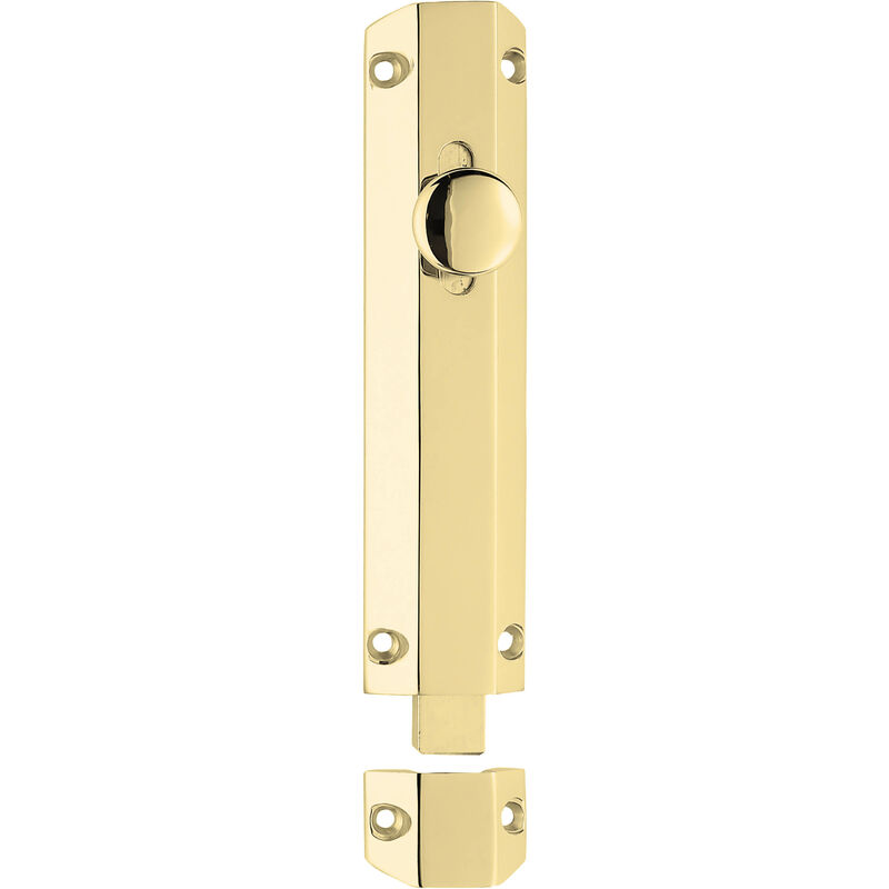 Carlisle Brass Surface Bolt Extruded Flat Keeper 203 x 35mm Pol Brass