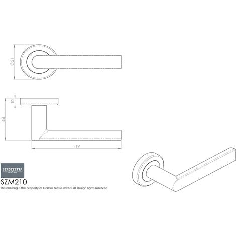 Serozzetta Edge Lever on Round Rose Antique Brass