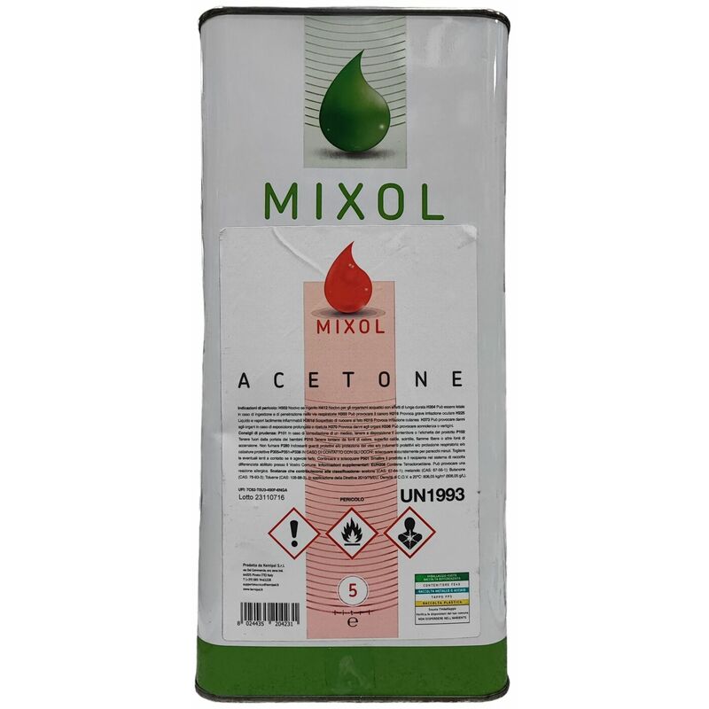 Acetone confezione 5 lt solvente acetato