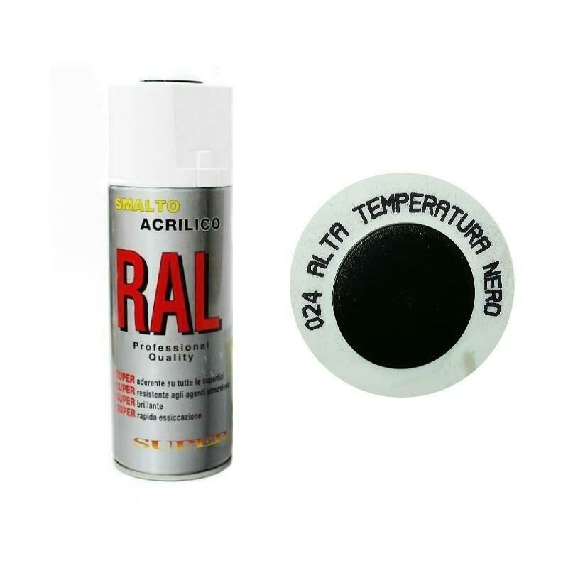 Vernice spray resistente al calore, per alte temperature per marmitte Nero Alta  Temperatura IT