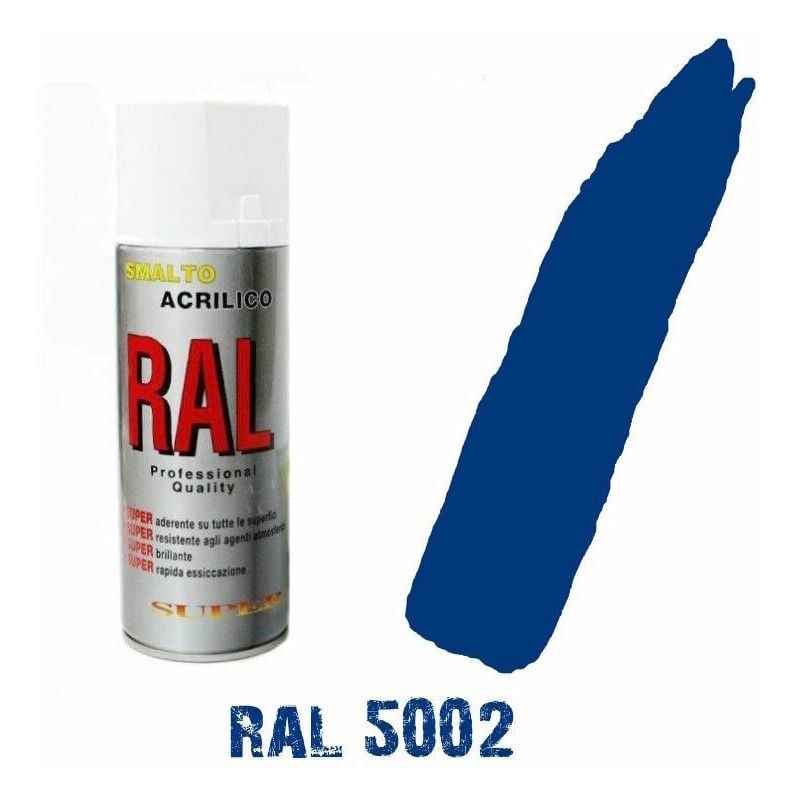 Bomboletta spray ral 5002 blu oltremare acrilico vernice brillante lucido  graffi