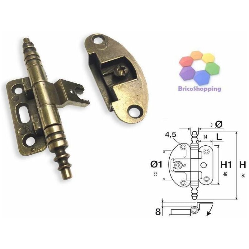 Cerniera per armadio antichi cerniere mobili speciale anticata in stile  a621/80