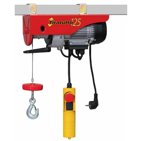 Paranco Elettrico Tiratutto 125 Kg - Motore 450W, Cavo Acciaio, Per Sollevamento