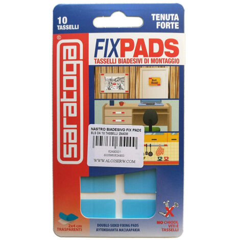 Fixpads 10 Tasselli Biadesivi Trasparenti Montaggio 2 X4 Cm Saratoga Forte Tenuta (1/2)
