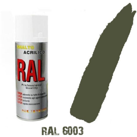 Bomboletta spray verde oliva ral 6003 opaco acrilico vernice brillante graffiti