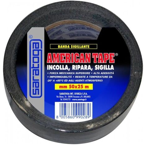 Nastro Americano Gaffa tape mt 25 x 50mm Saratoga - Nero mt 25 x 50mm