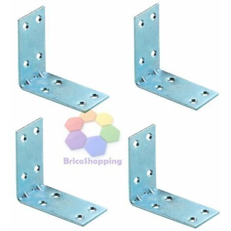 10 PZ LASTRINA ANGOLO STAFFE AD L RINFORZO DOPPIO ZINCATE 3 4 5 6 8 10 CM ZINCAT - Taglia: 4x4